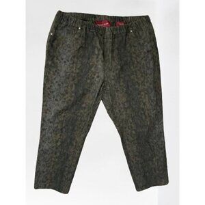 Made in Italy Marina Rinaldi Pants Pull-up cheetah print Cotton Size Large